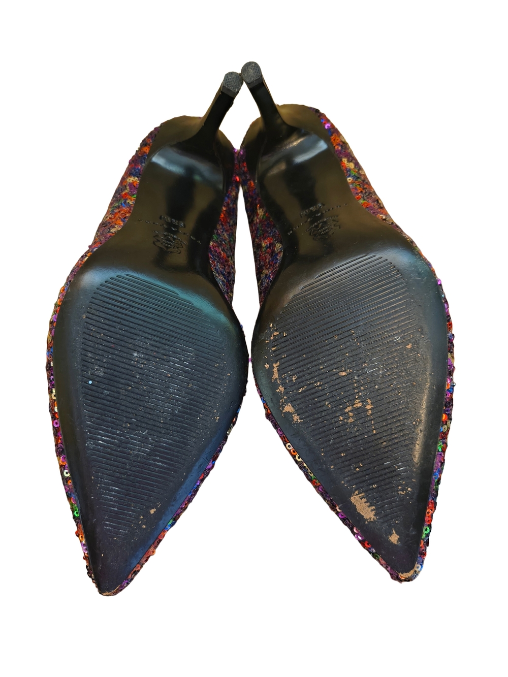 Multicolor Sequin Pointed-Toe High Heels - Picture 5 of 6